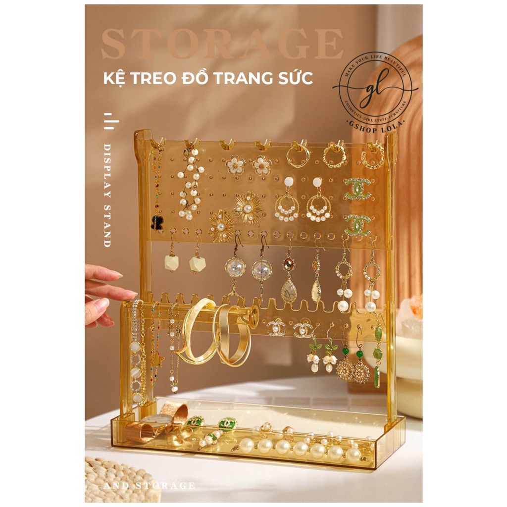 Kệ treo trang sức 6 phần đa dạng bày trọn bộ đồ bông tai, dây chuyền, vòng tay, nhẫn, kính, đồng hồ, cài tóc