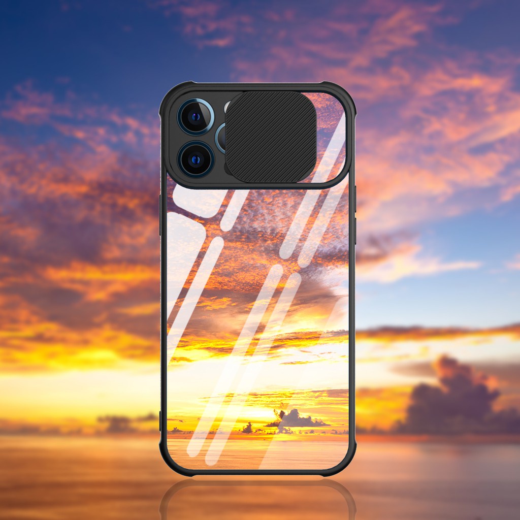 Ốp điện thoại trong suốt chống sốc có nắp trượt bảo vệ camera thích hợp cho OPPO RENO 6 6Z 5 PRO 4G 5G RENO 5F