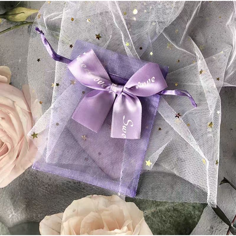 Túi vải voan có nơ size 17x23 cm