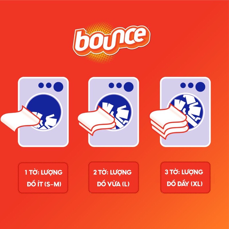 Giấy thơm quần áo Bounce chuẩn Mỹ tách lẻ 20, 30 và 50 tờ