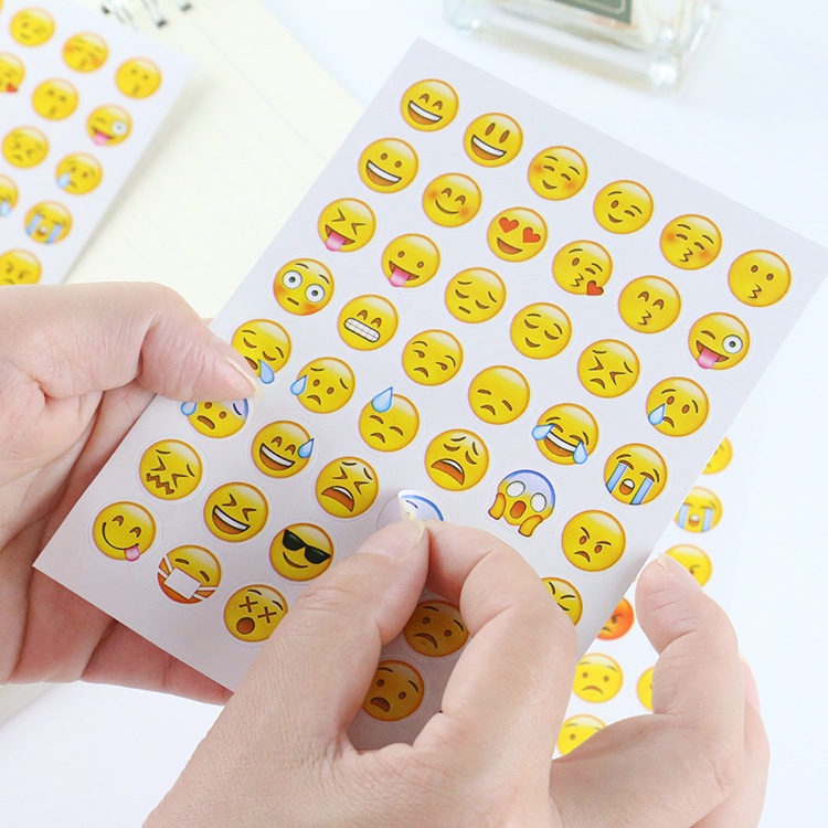 Tem sticker hình emoji nhiều biểu tượng cảm xúc