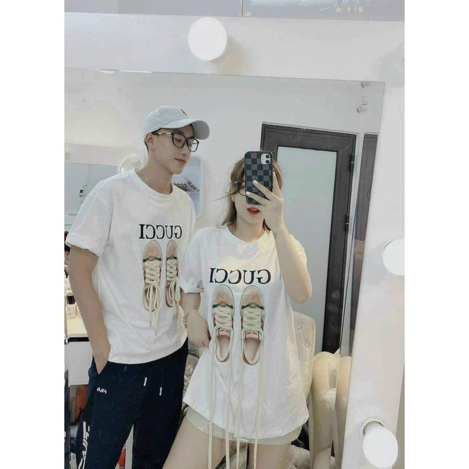 FREESHIP HOẢ TỐC Áo Phông Unisex Nam Nữ Hình Đôi Giày Có Dây Thật