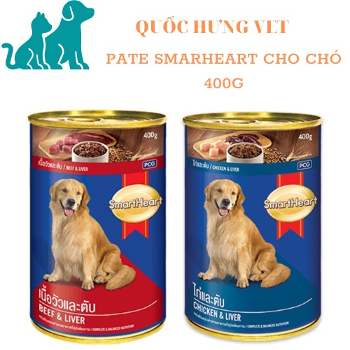 Pate Lon Smartheart Vị Bò/Gà&Gan 400g - Quốc Hưng Vet