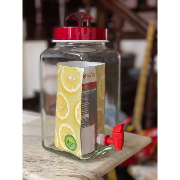 Bình ngâm thủy tinh 3l có vòi