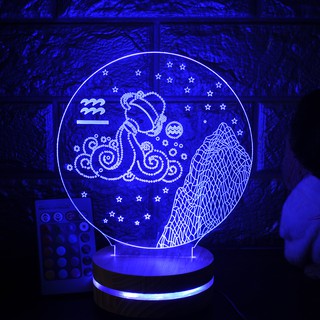 Đèn led 3D - Cung Hoàng Đạo - Bảo Bình