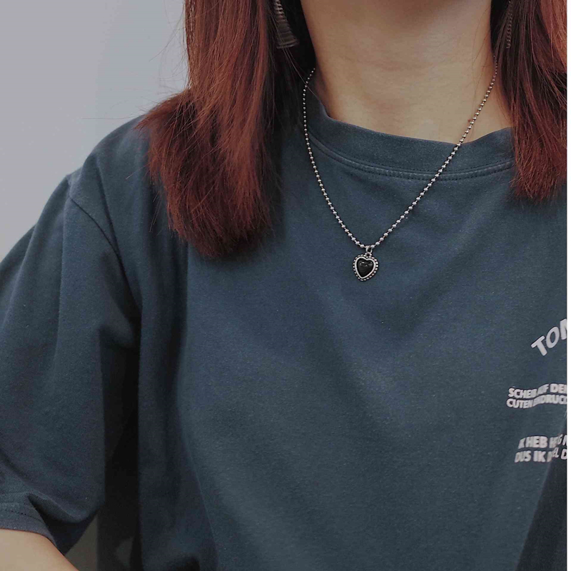 Dây chuyền hợp kim mặt hình trái tim phong cách retro kiểu dáng thời trang