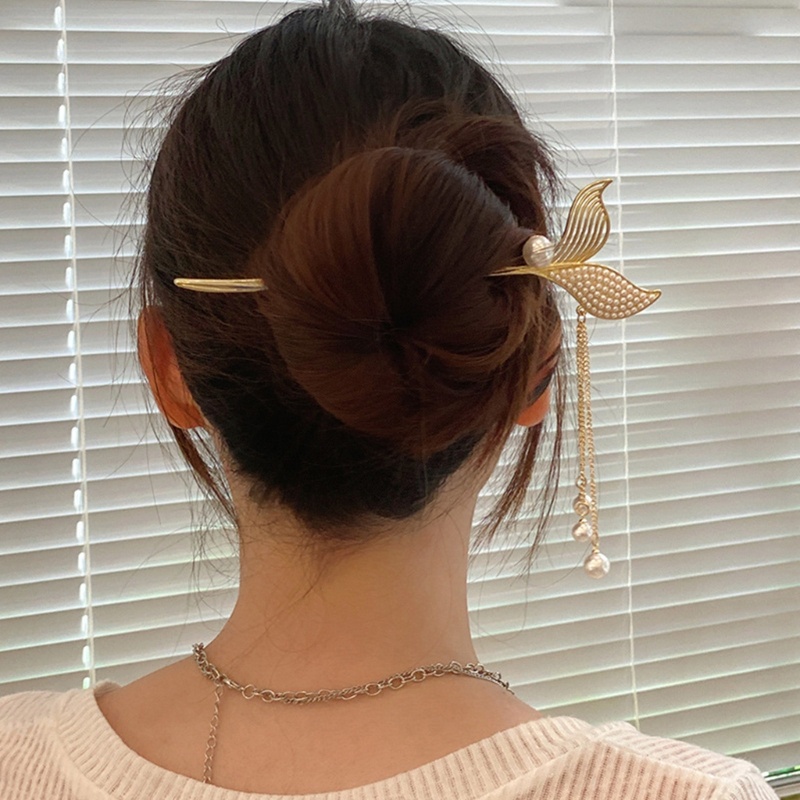 Trâm Cài Tóc Hình Đuôi Cá Đính Đá Sang Trọng