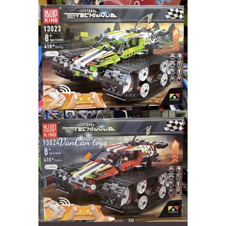 Xếp hình technic Mould King 13024 13023 xe đua bánh xích có điều khiển