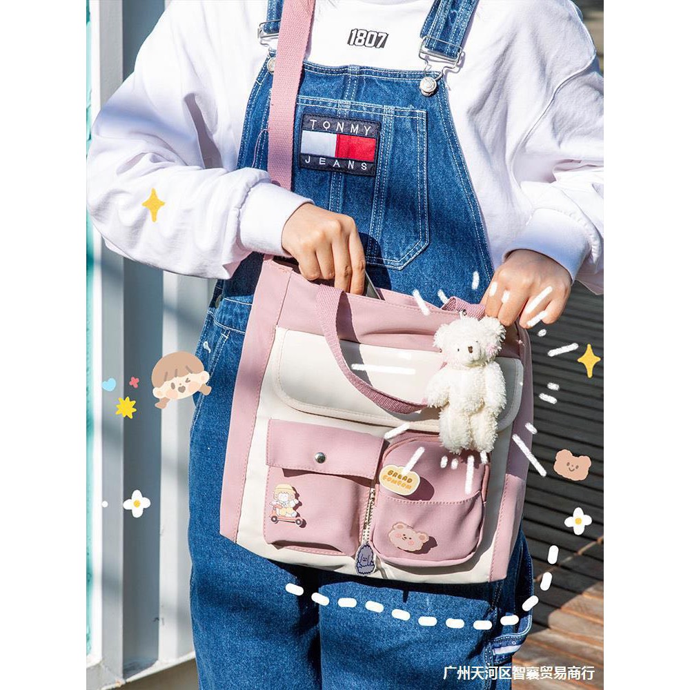 Túi tote vải canvas đeo vai đi học ULZZANG phong cách hàn quốc TT7