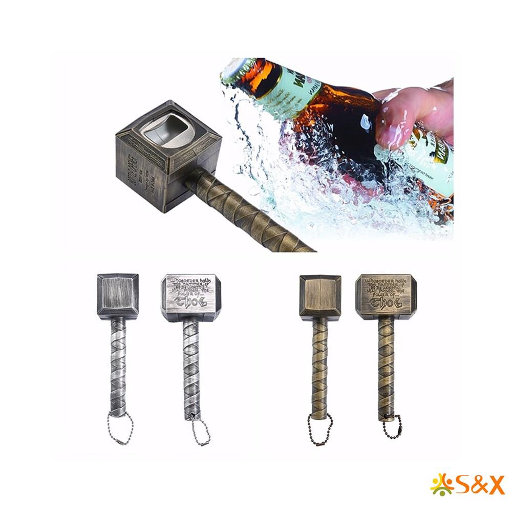 S&X Beer Bottle Openers Retro Thor Hammer Beer Opener Wine Corkscrew Beverage Wrench Jar Opener