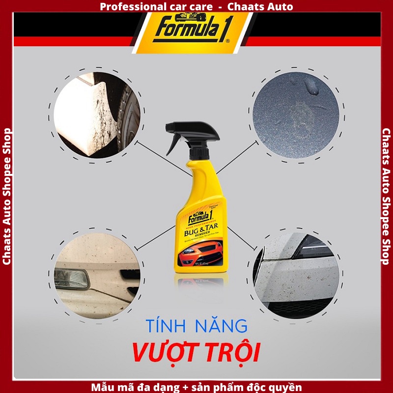 Tẩy vết bẩn cứng đầu  Hàng chính hãng  Dung dịch tẩy Sạch Vết Bẩn Cứng Đầu dùng cho ô tô FORMULA1 615867 473ml