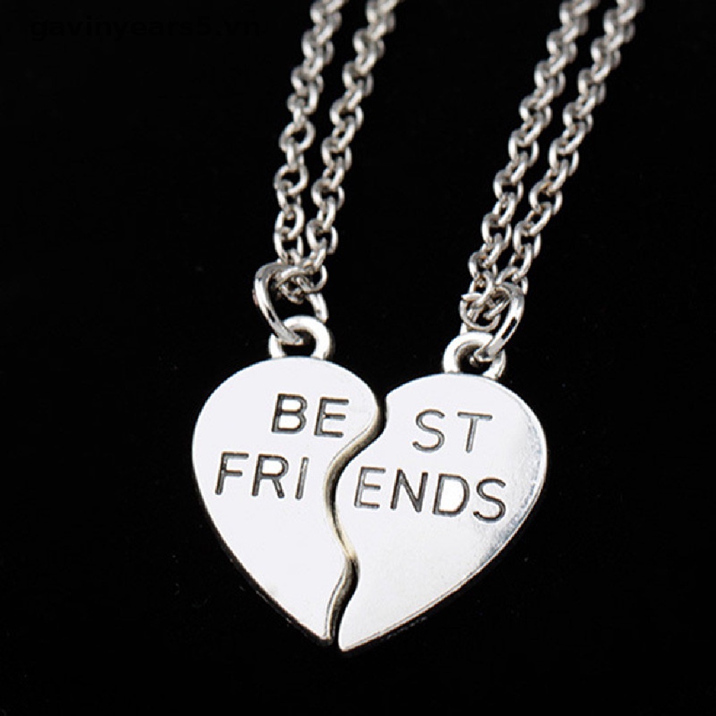 Dây chuyền tình bạn mặt trái tim ghép khắc chữ best friend