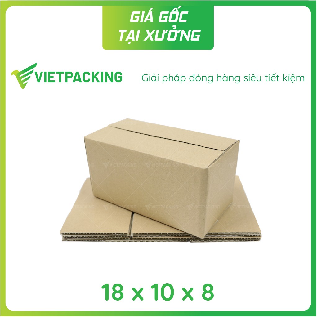 18x10x8 (1 Nâu) - 25 hộp carton đóng hàng hóa nhỏ