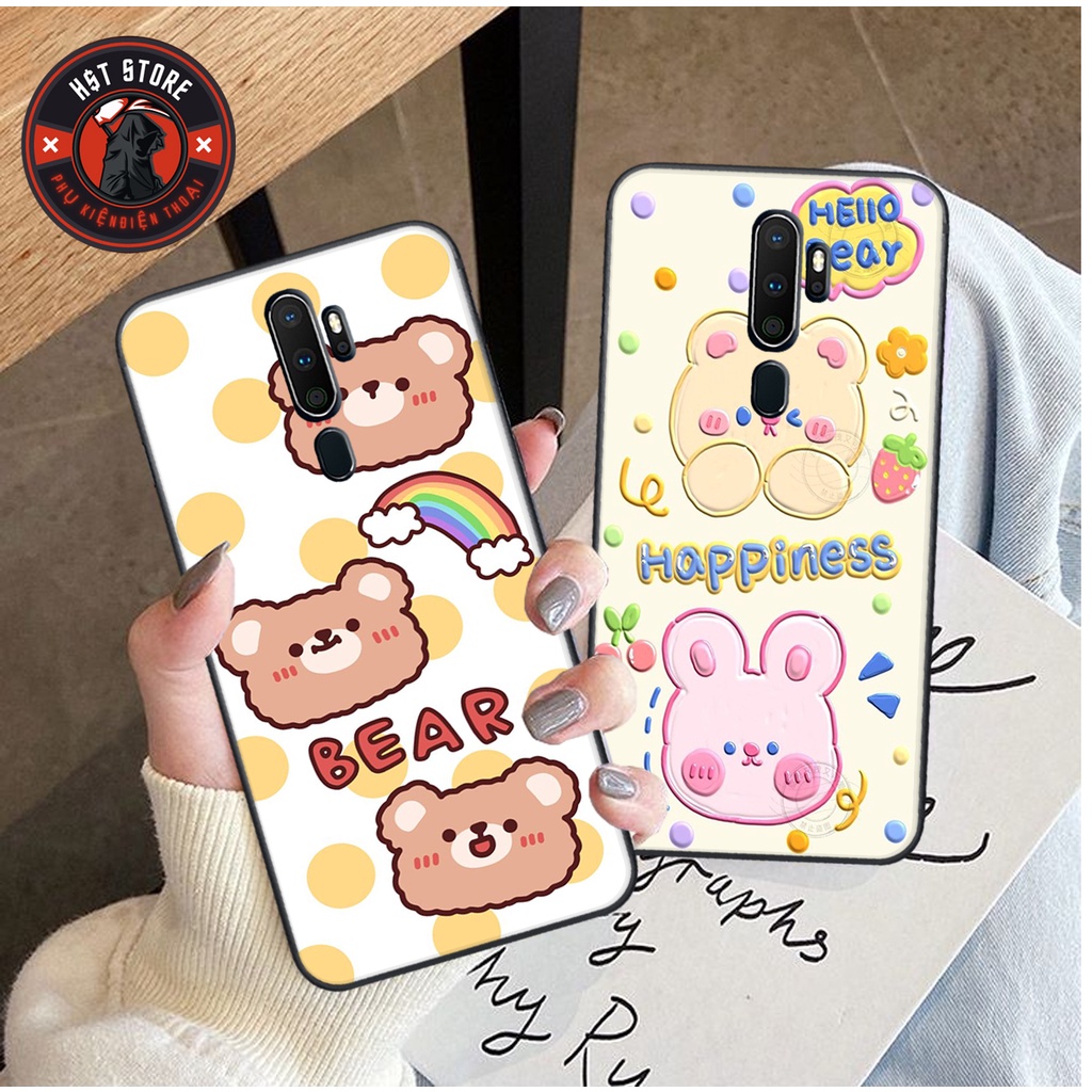 Ốp lưng OPPO F11 / OPPO F11 PRO / Reno 2 / Reno 2F / Reno 2Z - in hình gấu bông trái tim siêu xinh xắn