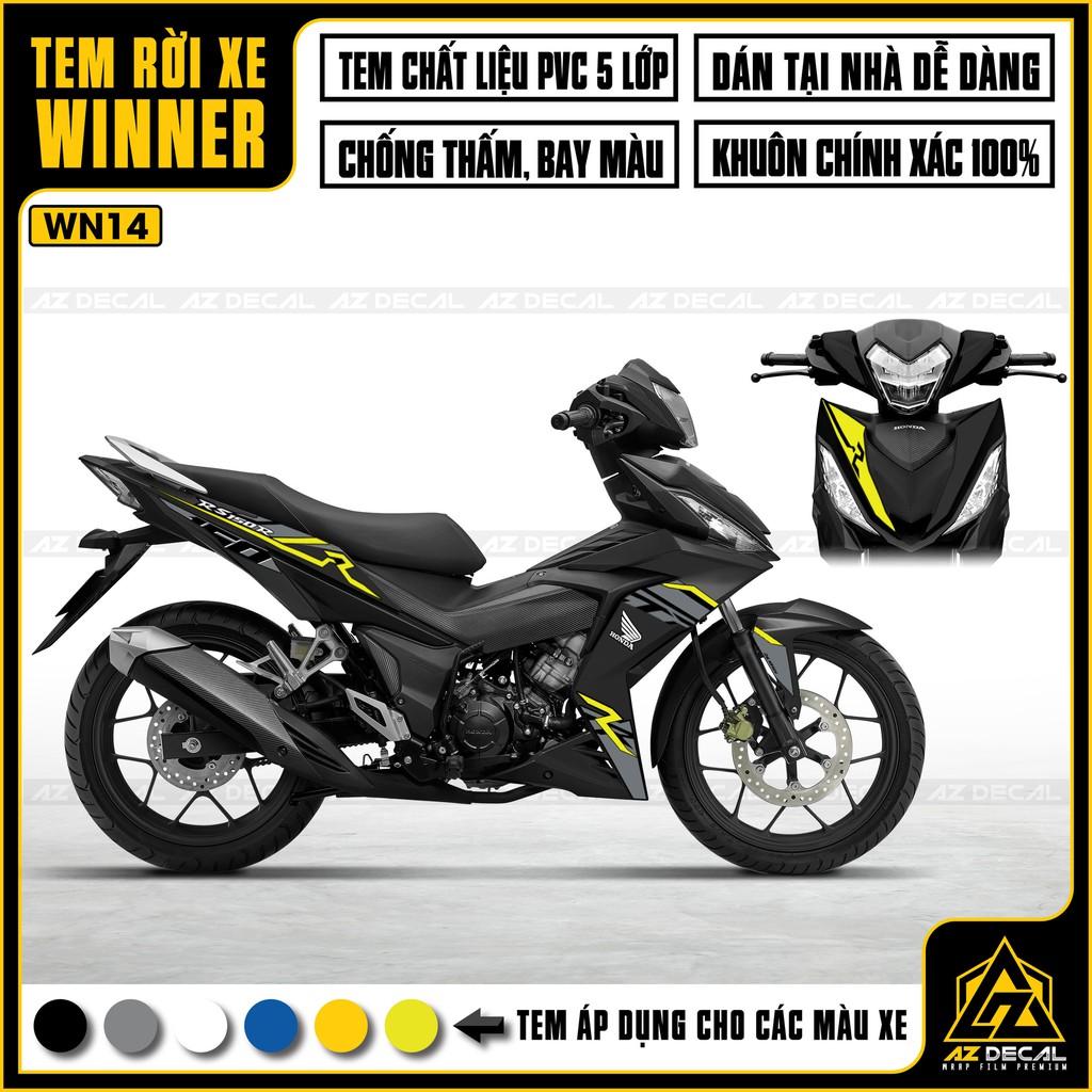 Tem Rời Xe Winner V1 Mẫu RS150R | 2WN14 | Decal Chế Dán Xe Máy Winner 150 Chống Nước, Cắt Khuôn Sẵn Dễ Dán