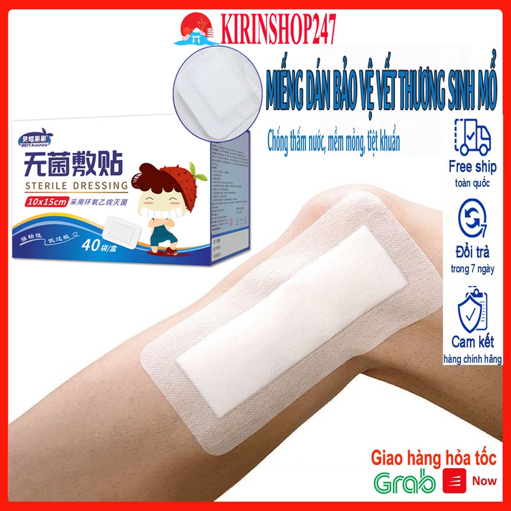 Miếng dán vết mổ, vết thương, miếng dán hút dịch vô trùng sau mổ chống thấm nước BEITE AGOGO đủ Size