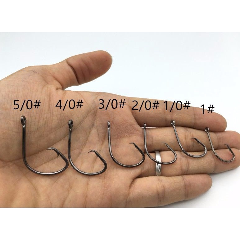 Hộp 120 Lưỡi Câu Hình Bạch Tuộc Đen Cỡ 7381 Kèm Hộp Đựng # 1#-5/0#