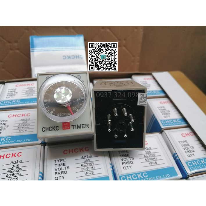 Rơ le thời gian ckc ah3-3 220vol kèm đế  và không đế