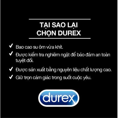 [DUREX CHÍNH HÃNG] Bao Cao Su Siêu Mỏng Ôm Khít size nhỏ 49mm Durex Kingtex hộp 12 bao