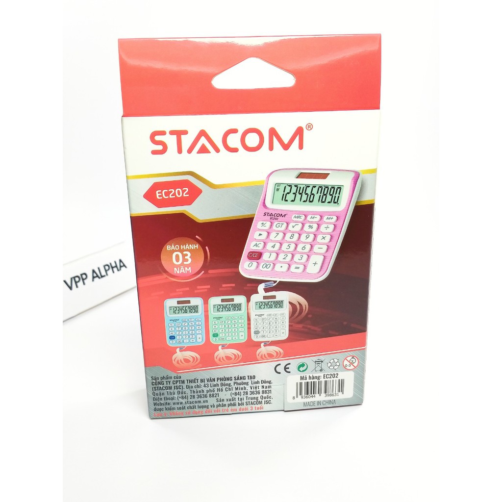 Máy tính bỏ túi 10 số Stacom EC202 các màu