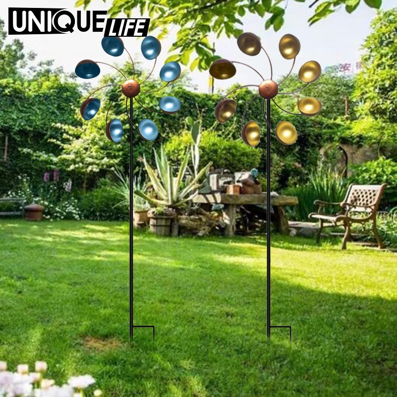 Cối Xay Gió Kim Loại Trang Trí Lối Đi Sân Vườn Thư Giãn Tâm Trạng