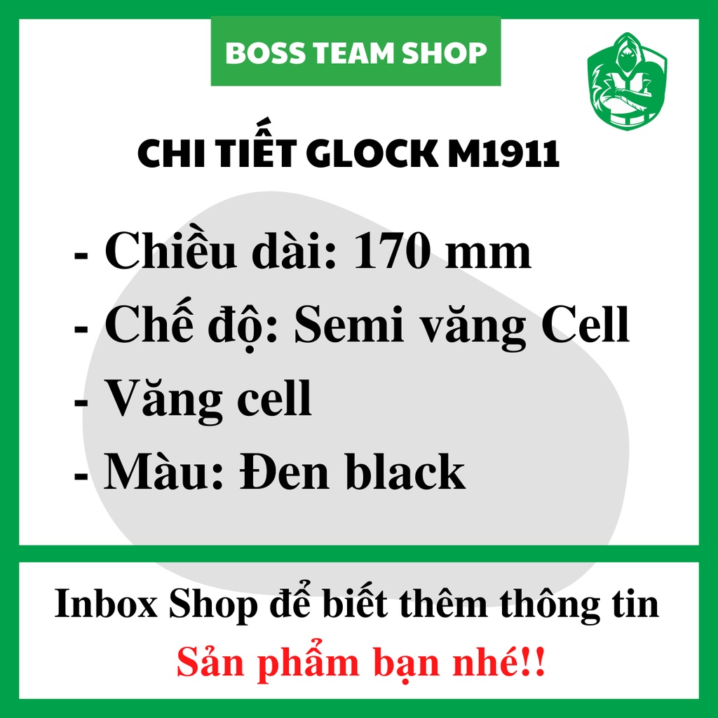 Đồ chơi cho bé đồ chơi trẻ em nerf glock m1911 bắn thanh xốp văng cell mô hình figure decor giá rẻ cao cấp an toàn game