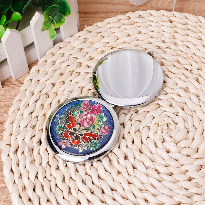 Gương Trang Điểm Mini Bỏ Túi Gấp Được Hai Mặt Phong Cách Vintage