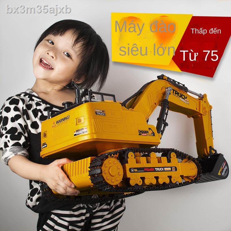 Máy xúc điều khiển từ xa quá khổ đồ chơi ô tô cậu bé máy xúc điện mô hình móc máy máy xúc xe xây dựng d