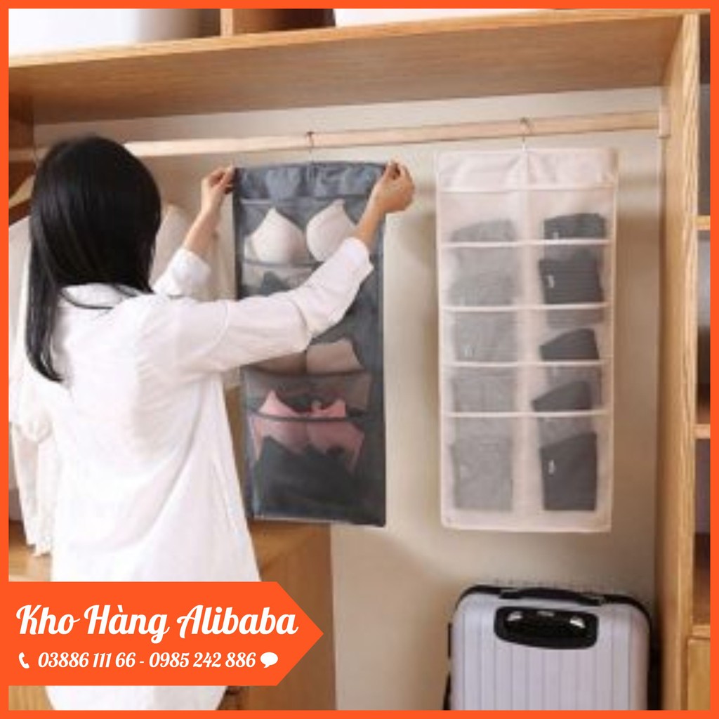 TÚI TREO ĐỒ LÓT VÀ TẤT 2 MẶT NHIỀU NGĂN #265