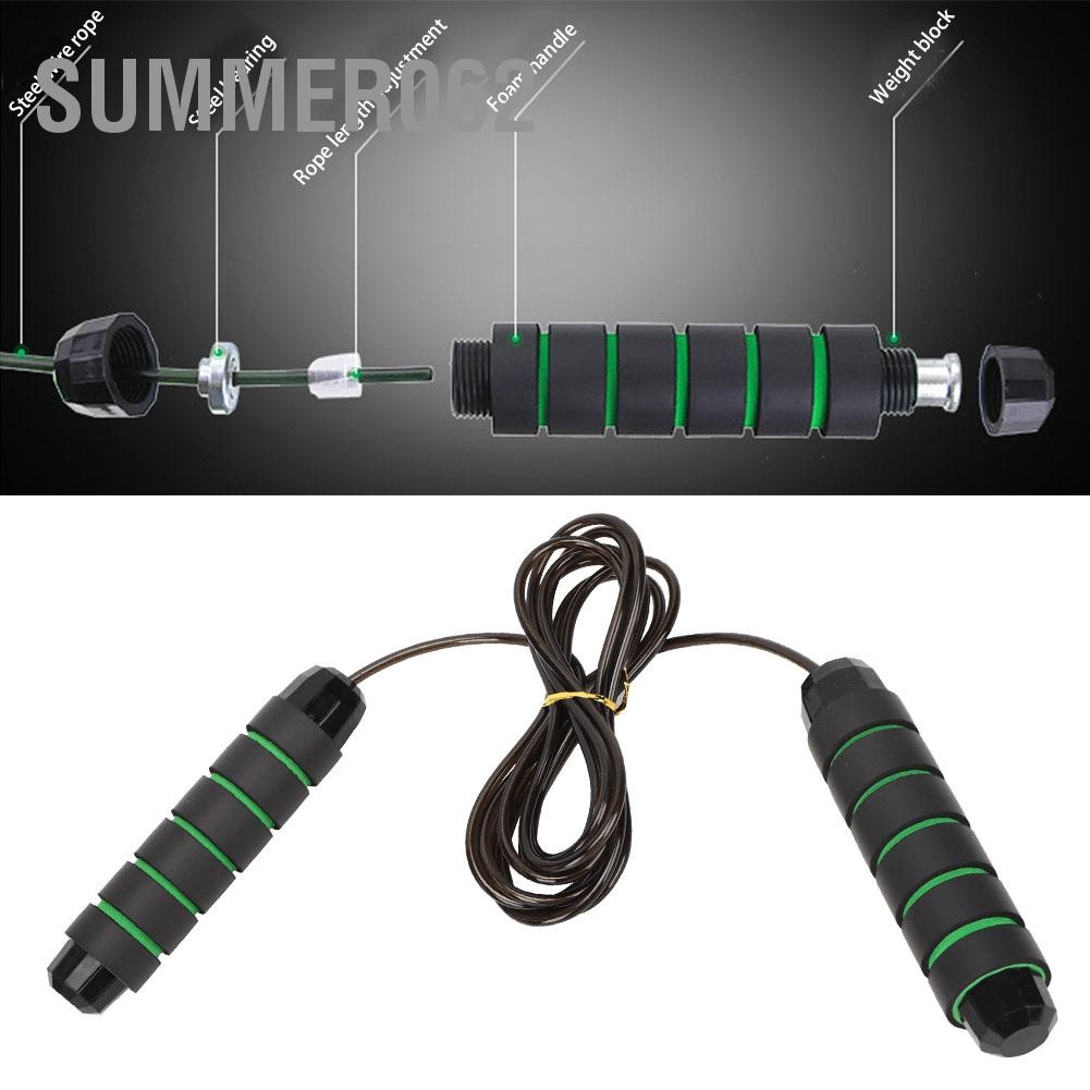 Summer062 Unisex Adjustable Steel Wire Bearing Jumping Rope Fitness Tool Accessories for Adult Children