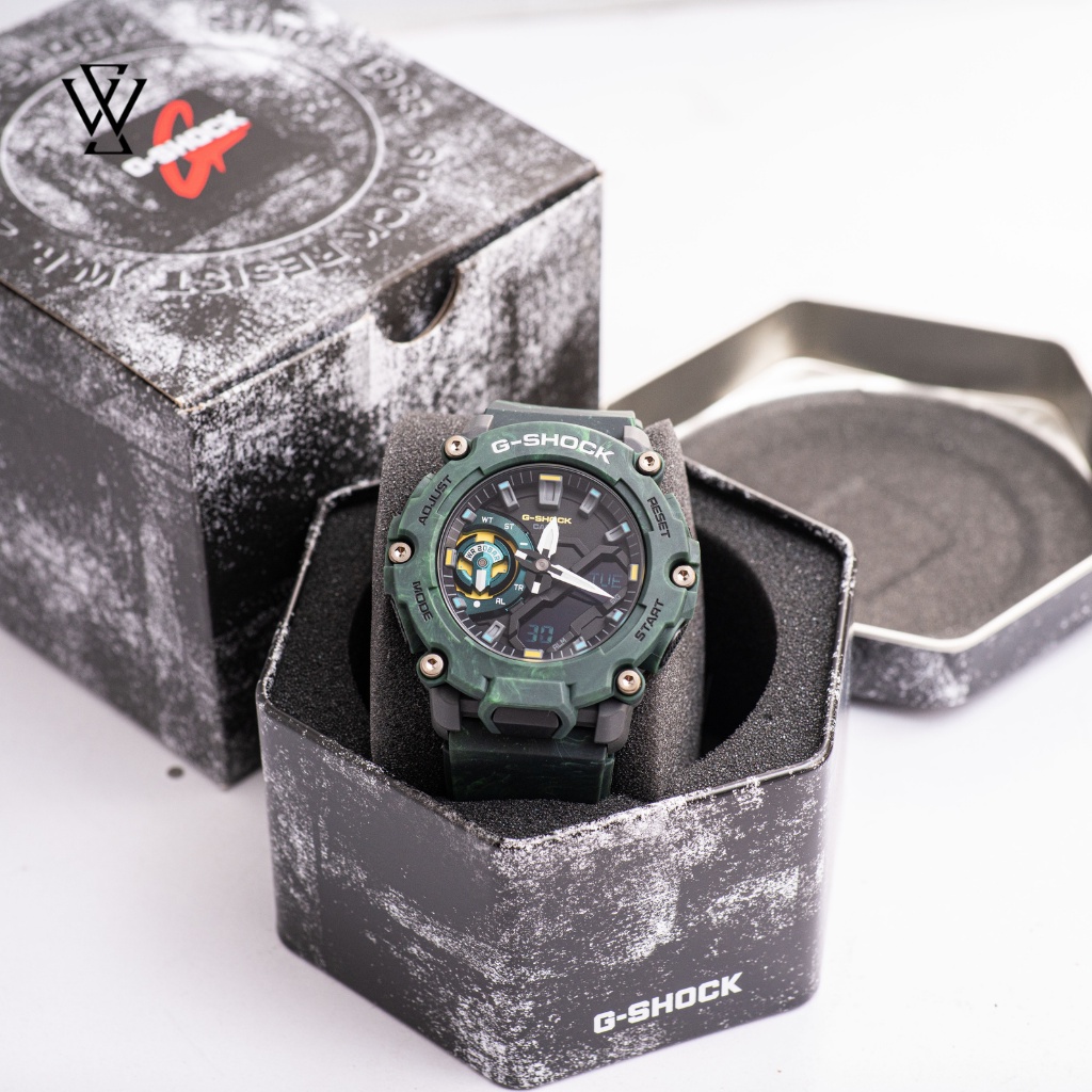 Đồng Hồ Năng Lượng Mặt Trời Nam Casio G-Shock WATCHSTORE GA-2200MFR-3A Mặt Kính Nhựa 47mm, Vỏ Và Dây Nhựa Bền Bỉ