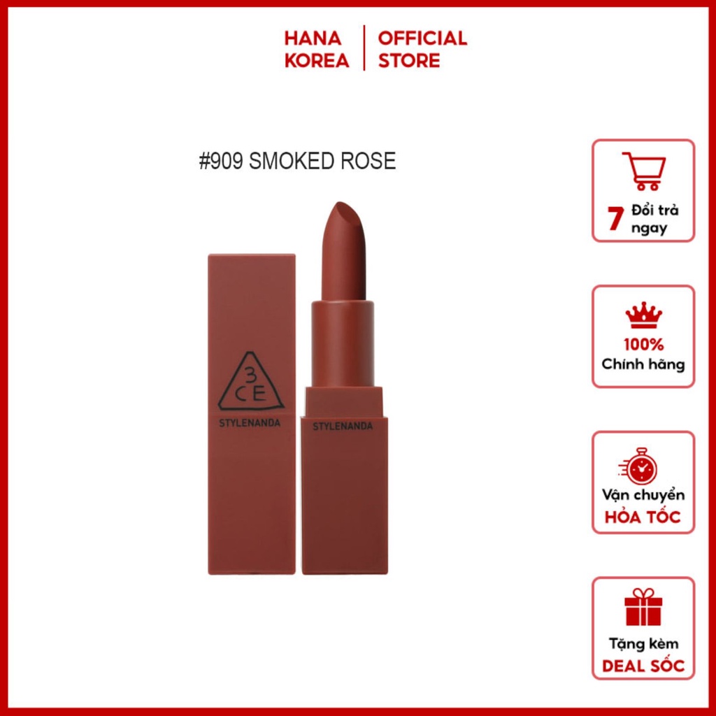 Son Thỏi Lì 3CE Mood Recipe Màu 909 Smoked Rose