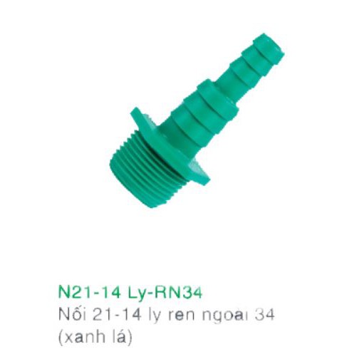 NỐI 21-14 RN 34 POM (MÀU XANH LÁ) (BỊCH 5 CÁI) Nối ống 21 14 Ren ngoài 34