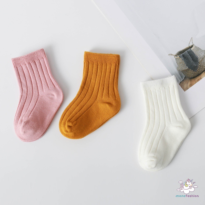 Vớ Mềm Mại Chống Trượt Màu Trơn In Họa Tiết Xinh Xắn Dành Cho Bé Trai Gái