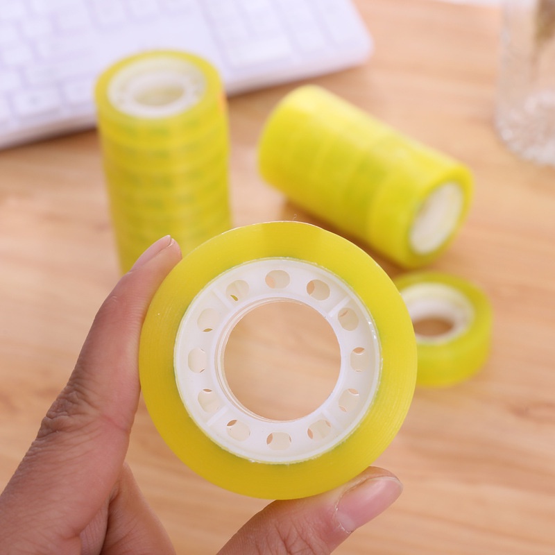 Cuộn băng keo nhỏ cỡ 18mm trong suốt tiện dụng cho học sinh/văn phòng