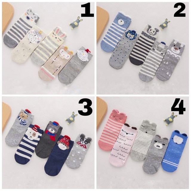 Set 5 đôi tất cho bé từ 1-12 tuổi Ziranpai