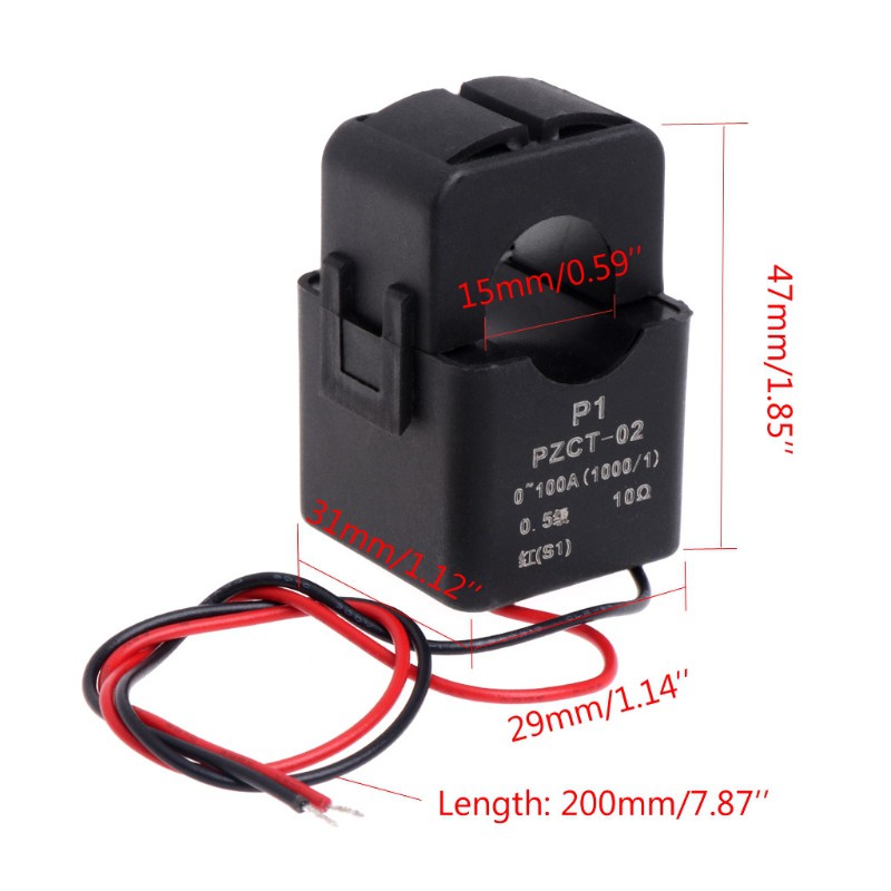 Máy Đo Dòng Điện Ac Pzct-2 100a / 100ma Chuyên Dụng Chất Lượng Cao
