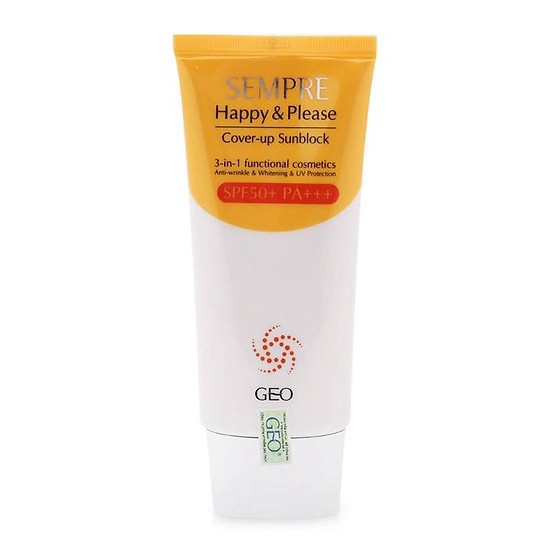 [Auth] Kem Chống Nắng Vật Lý Kiềm Dầu cho mặt và cơ thể 50ml Sempre Happy & Please Skin Fit Sunblock SPF50+ PA+++ 50ml