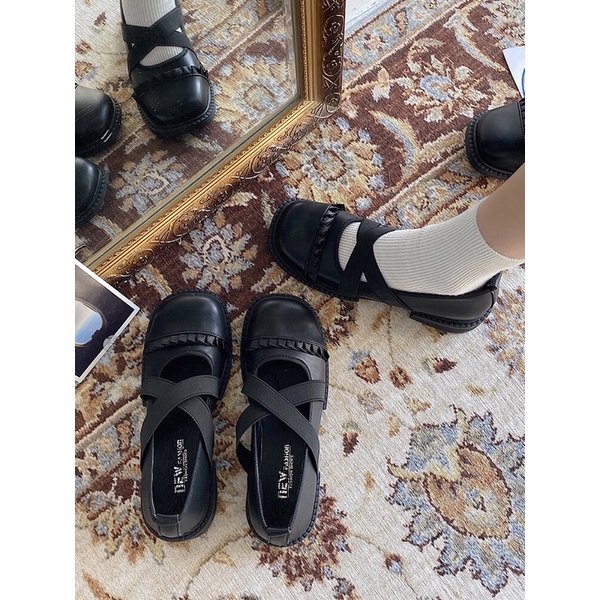 Giày ulzzang độn đế dây chéo vintage,có ảnh thật-96korean shoes | BigBuy360 - bigbuy360.vn