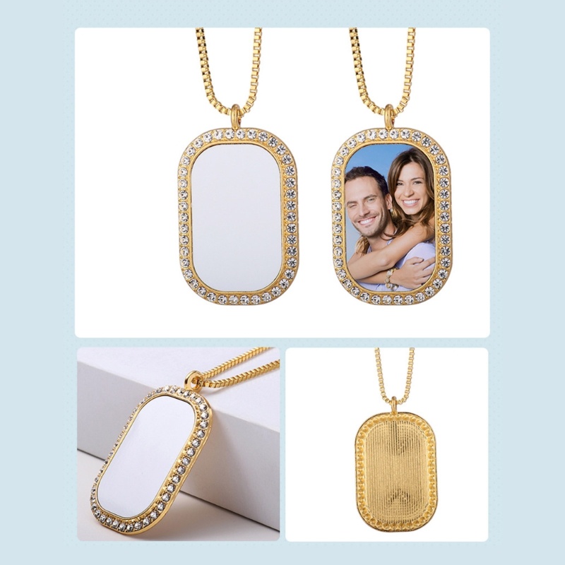 Flgo Vòng cổ Mặt Hình Tròn / Chữ Nhật / Trái Tim Kèm Đĩa Thăng Hoa