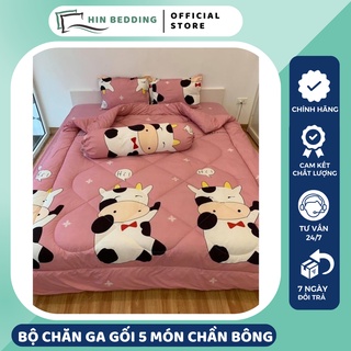 Bộ Chăn Ga Gối Cotton Poly Chăn Chần Bông HIN BEDDING Drap Giường Bo Chun Mọi Kích Thước