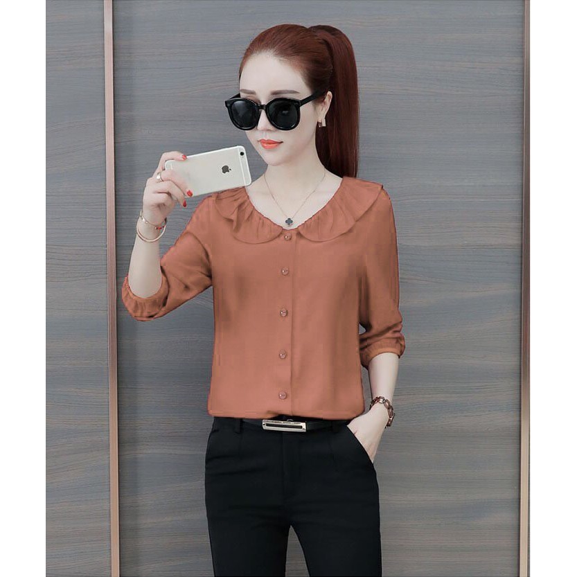 Áo sơ mi cổ sen bèo duyên dáng- MS0112A