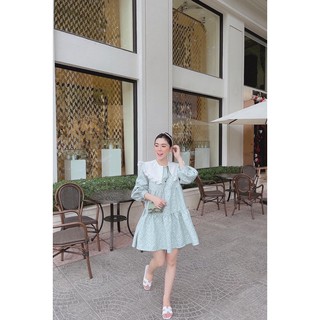 đầm baby doll gấm