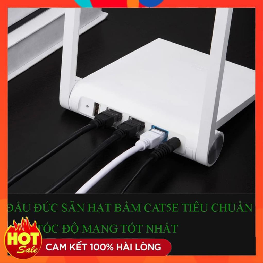 [Lõi Đồng]Dây mạng cat5e dài 20M 25M 30M 40M 50M 60M chuẩn đúc sẵn 2 đầu bấm-dây mạng lan internet tốt xịn cao cấp