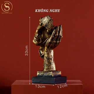 Tượng Trang Trí Nghệ Thuật Không Nói - Không nghe - Không thấy