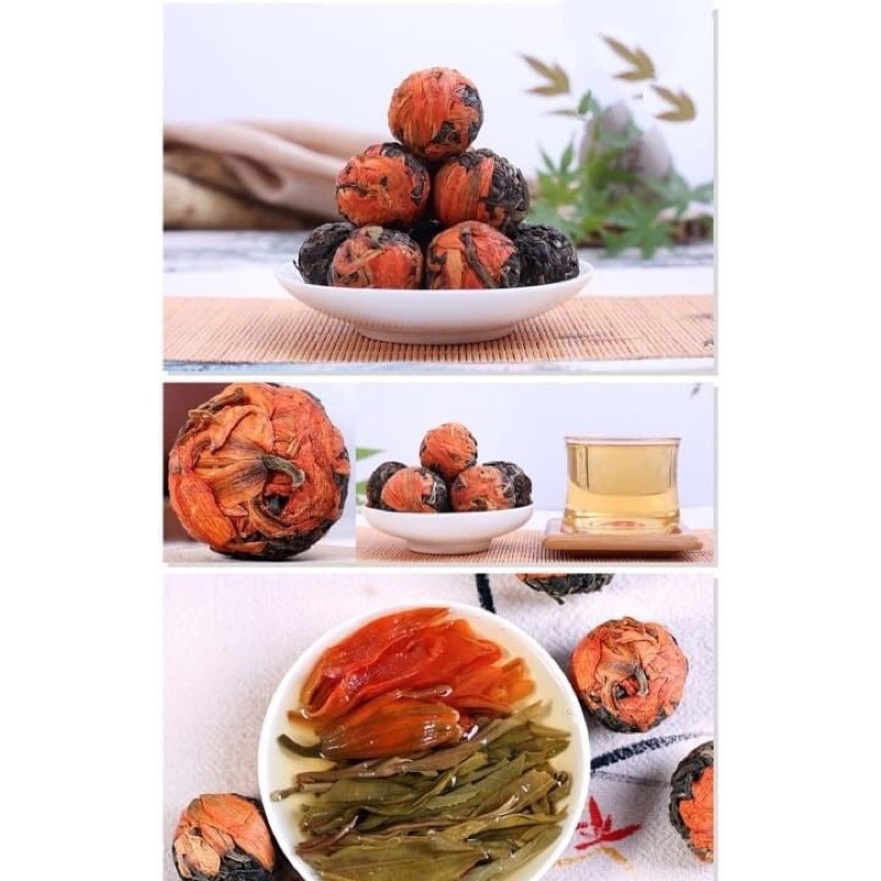 Trà hoa phổ nhĩ set 30 viên y hình