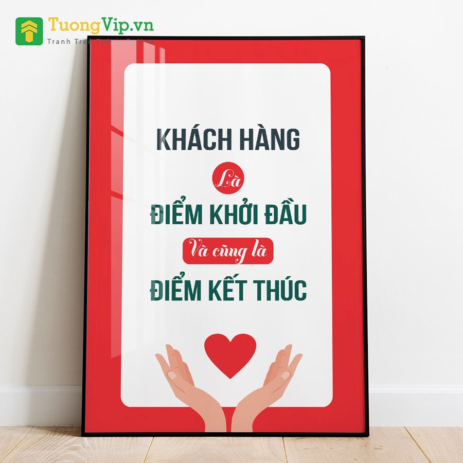 Tranh Laminate Tráng Gương - Tranh Treo Văn Phòng Slogan Tạo Động Lực - Phòng Chăm Sóc Khách Hàng