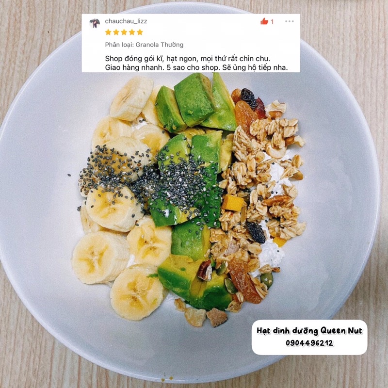 Ngũ cốc Ăn Kiêng, Giảm cân Granola Không đường Siêu Hạt 500G - Bữa sáng /bữa phụ dinh dưỡng, tiện lợi, giảm cân