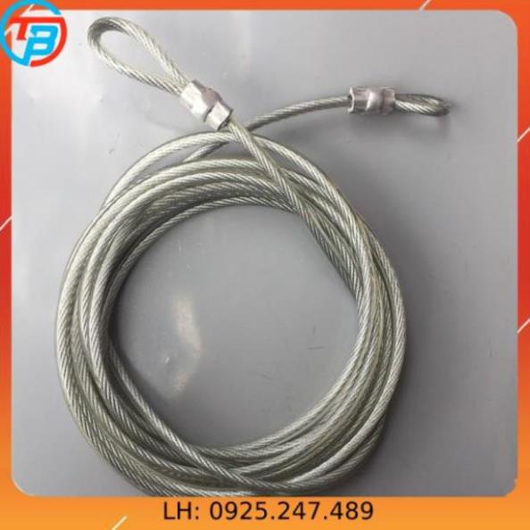 Dây cáp khóa xe bọc nhựa Phi 6mm - Dài 2 mét CÁP THÉP Thái Bình VinàN