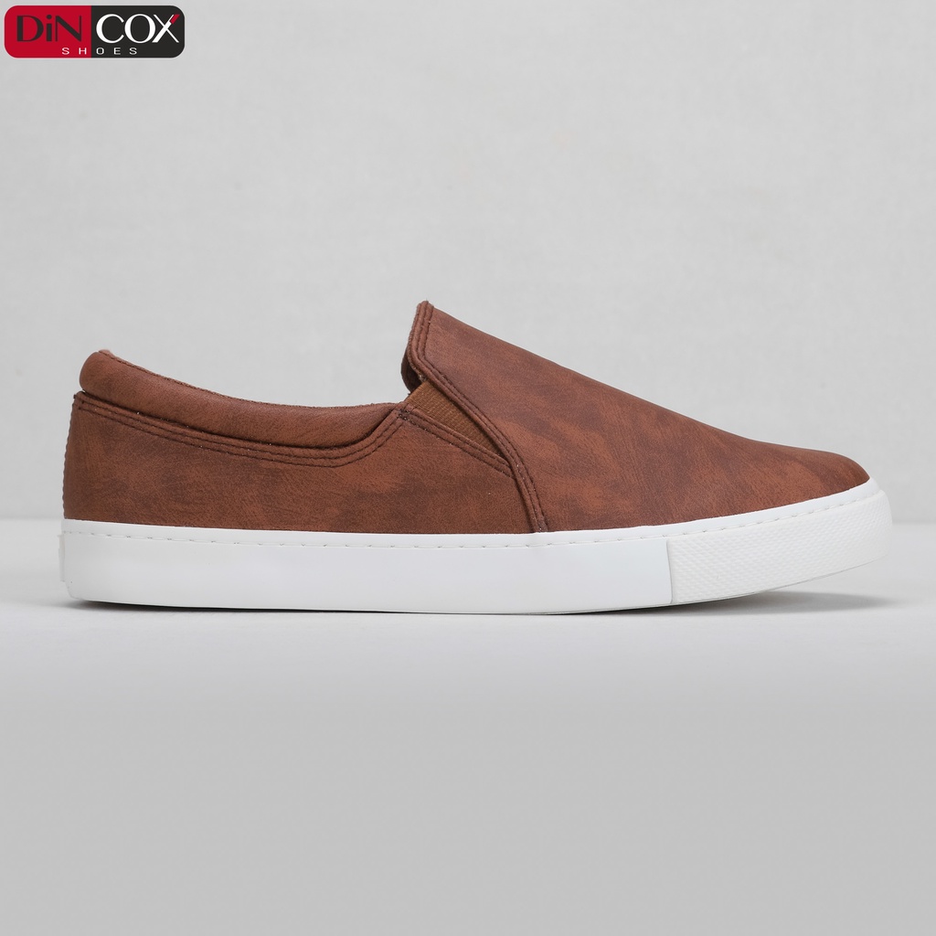 Giày Lười Sneaker Da Nam DINCOX C38 Đơn Giản, Lịch Lãm Brown